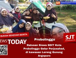 Ratusan Siswa SDIT Kota Probolinggo Gelar Perjusahad, di kawasan Lereng Gunung Argopuro