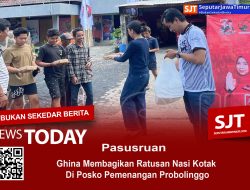 Ghina Membagikan Ratusan Nasi Kotak Di Posko Pemenangan Probolinggo
