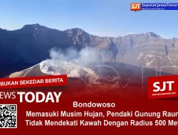Memasuki Musim Hujan, Pendaki Gunung Raung Di Himbau Tidak Mendekati Kawah Dengan Radius 500 Meter