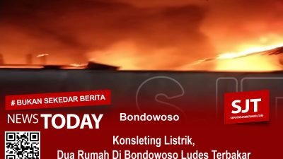 Konsleting Listrik, Dua Rumah Di Bondowoso Ludes Terbakar
