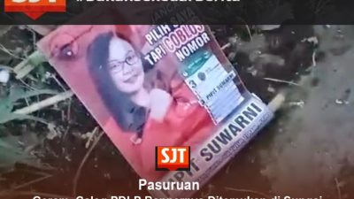 Geram, Caleg PDI-P Bannernya Ditemukan di Sungai