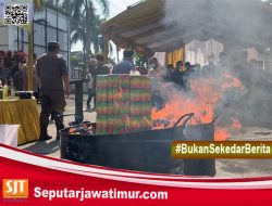 Kejari Blitar Musnahkan Ribuan Barang Bukti  Obat Terlarang Dan Senjata Api