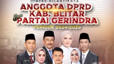 Tak Hanya berjaya Menangkan Prabowo Subianto, Gerindra Kabupaten Blitar Juga Berhasil Tambah Satu Kursi Dewan
