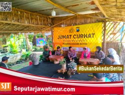 Antusias Warga Kelurahan Pojok Berdialog dengan Kapolsek Mojoroto di “ Jumat Curhat “