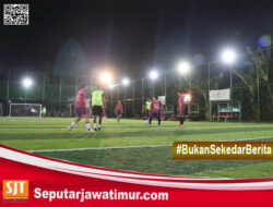 Olahraga Bersama Awak Media, Polres Kota Pasuruan Ajak Jaga Pilkada Damai.