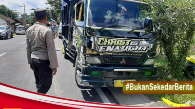 Truk Vs Pikap Dekat RTH Buk Putih Pesanggaran, Sopir Traga Alami Luka Serius