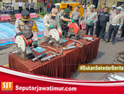 Polres Pasuruan Musnahkan Barbuk Tindak Pidana Selama 2024.