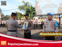 Kapolres Kediri Kota Pimpin Upacara PTDH In Absentia Satu Personel.