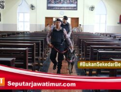 Jelang Paskah, Sat Samapta Polres Kediri Lakukan Sterilisasi di Tiga Gereja