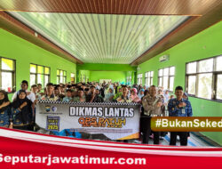 Sosialisasi Tertib Lalu Lintas, Satlantas Polres Blitar Disambut Antusias Siswa MTsN 4