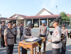 Tongkat Estafet Kepemimpinan Bergulir, Polres Kediri Gelar Sertijab PJU dan Kapolsek Jajaran